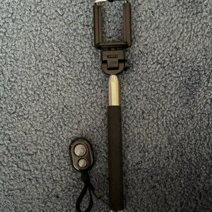 Black Selfie Extend Stick w/ Bluetooth Remote Portable for iPhone/Android Phones